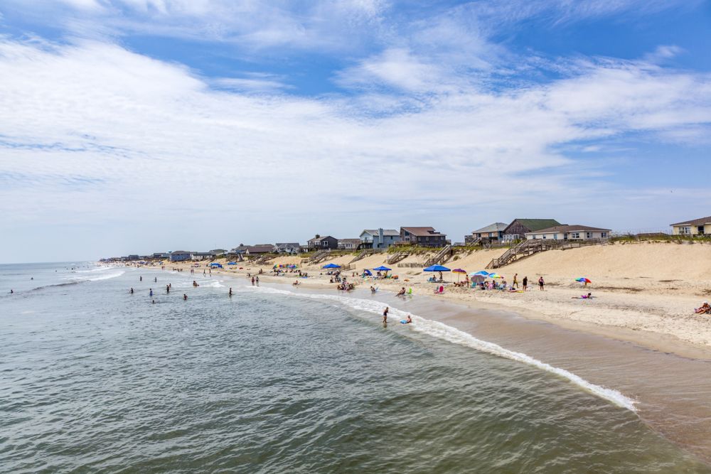 Beach goers on the Outer Banks
