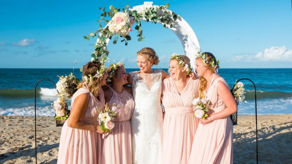 Bridal Party on the Beach during a Sea Ranch wedding