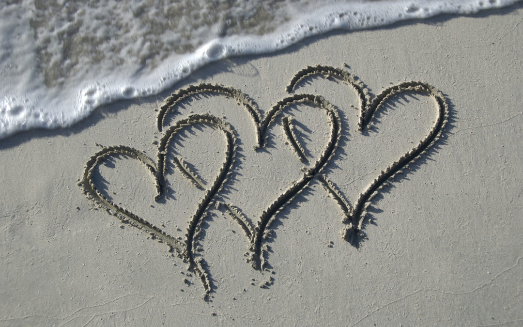 Hearts in the sand at the sea ranch resort, valentine's day hearts obx