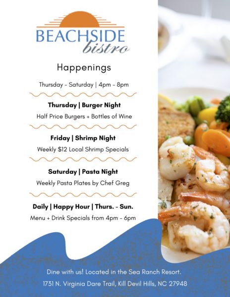 Spring and Summer Bistro Happenings Flyer 2021