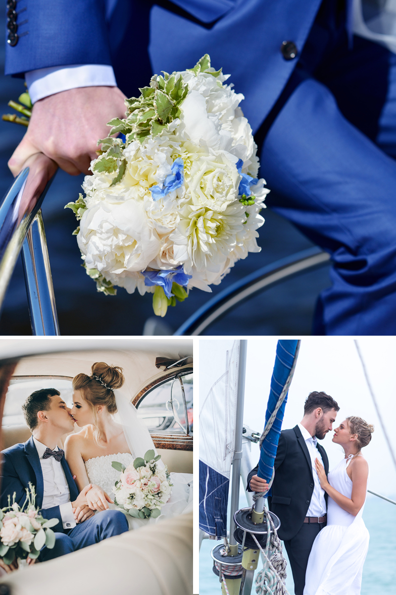 This couple with bowtie and wedding dress during an OBX Beach wedding