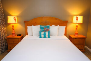 A guestroom at a Kill Devil Hills hotel to relax in while looking up things to do on Roanoke Island.